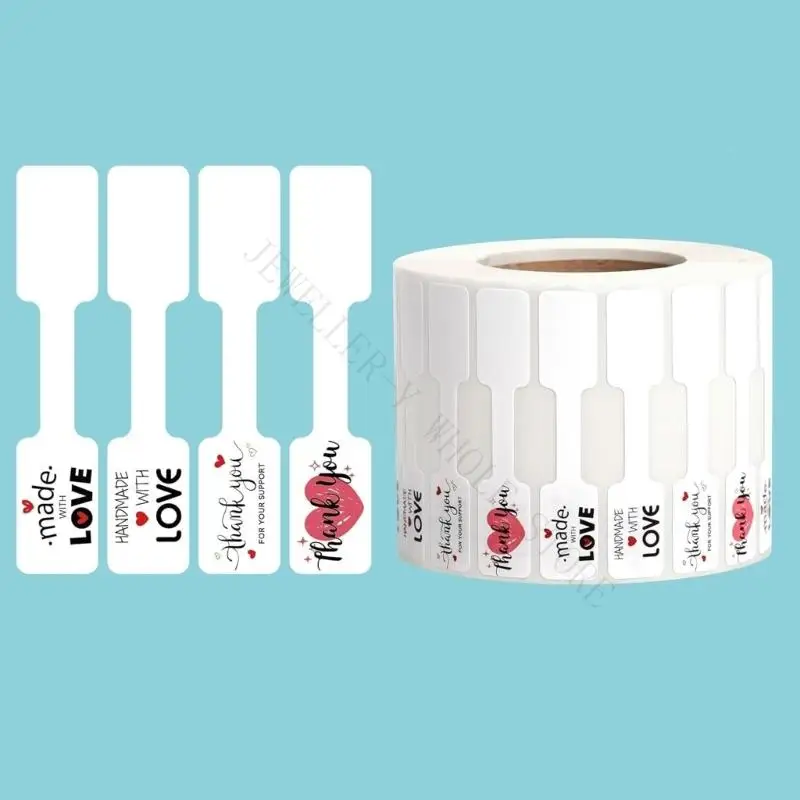 R7UF 500PCS Removable Jewelry Labels Roll Paper Price Stickers For Handcrafted Accessories Pricing Needs