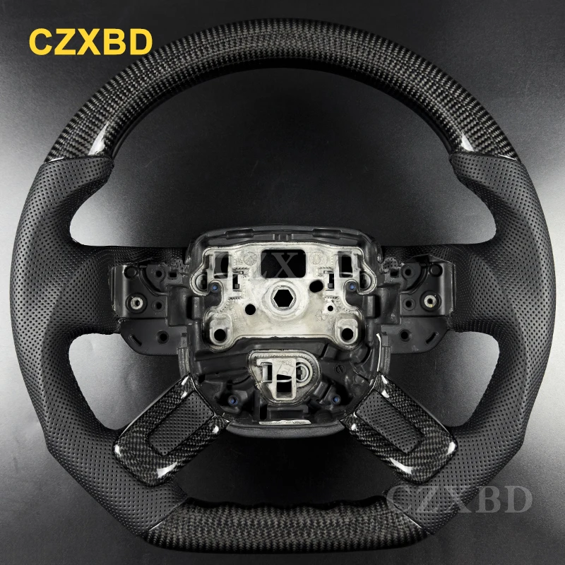 Fit For Land Rover Rang Rover L405 2013-2021 Real Carbon Fiber Steering Wheel Perforated Leather Customized
