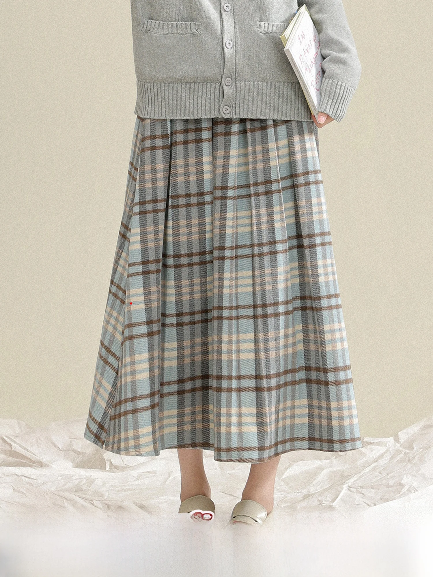 

Женское винтажное платье в клетку Tee-Inch Lotus для колледжа, весеннее, универсальное, длинное, из смесовой ткани (полиэстер, хлопок, спандекс)