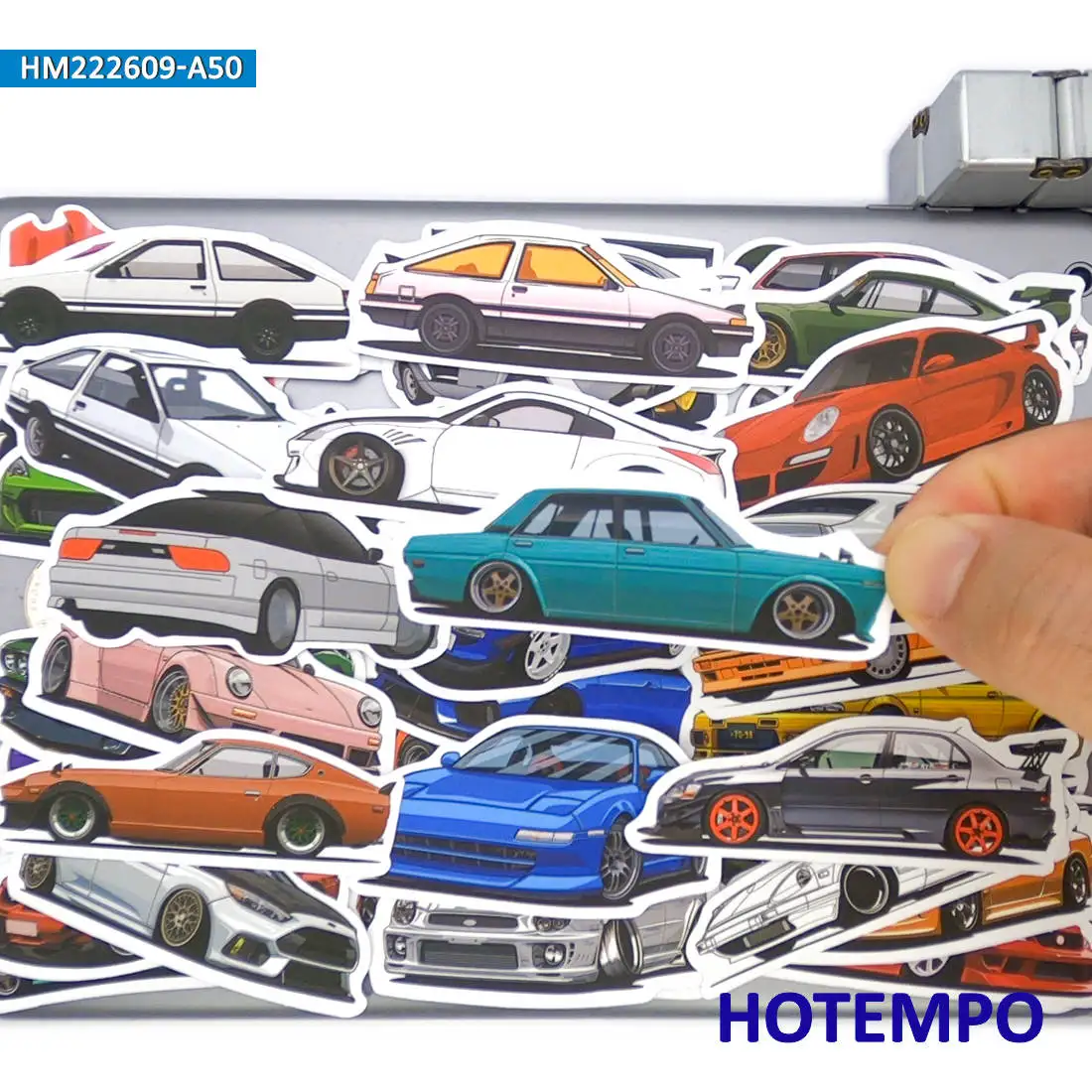 50Pieces Mixed Race Cars Graffiti Retro Supercars Picture Stickers for Scrapbook Laptop Phone Helmet Motorcycle Bike Sticker Toy