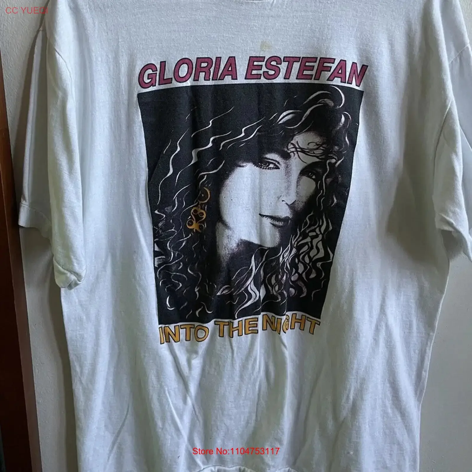 Retro Gloria Estefan Into the Night Cotton White All Size T Shirt For Men BT318 vintage Washed designer clothes Stylish