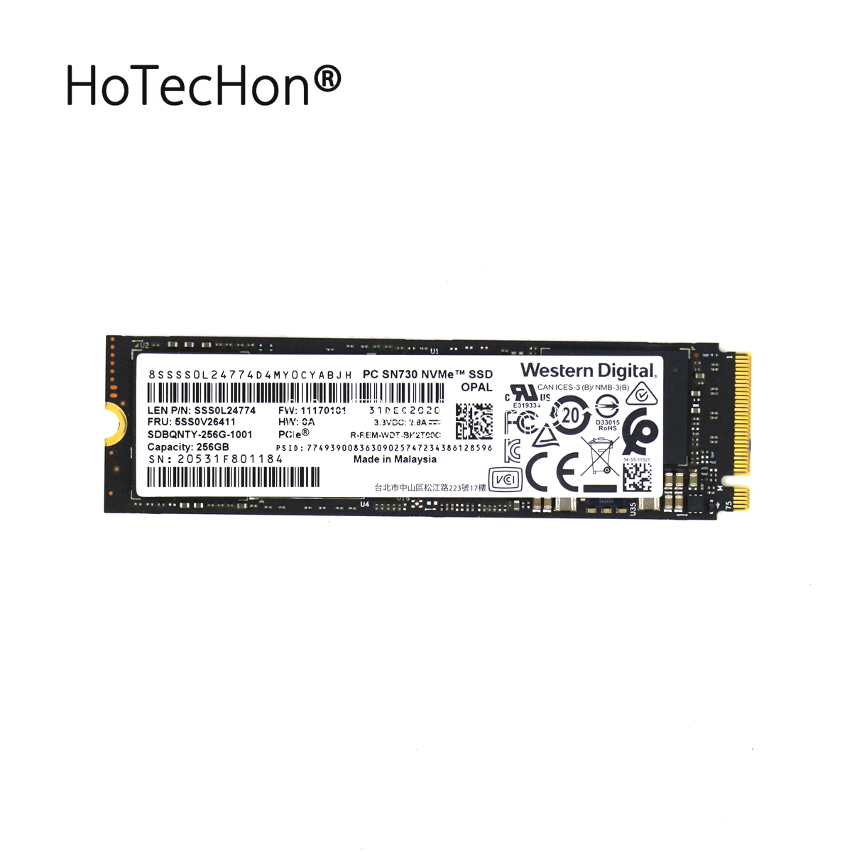 

Твердотельный накопитель 5SS0V26411 SN730 NVMe 256 ГБ M.2 PCIe 3x4 2280 SSD