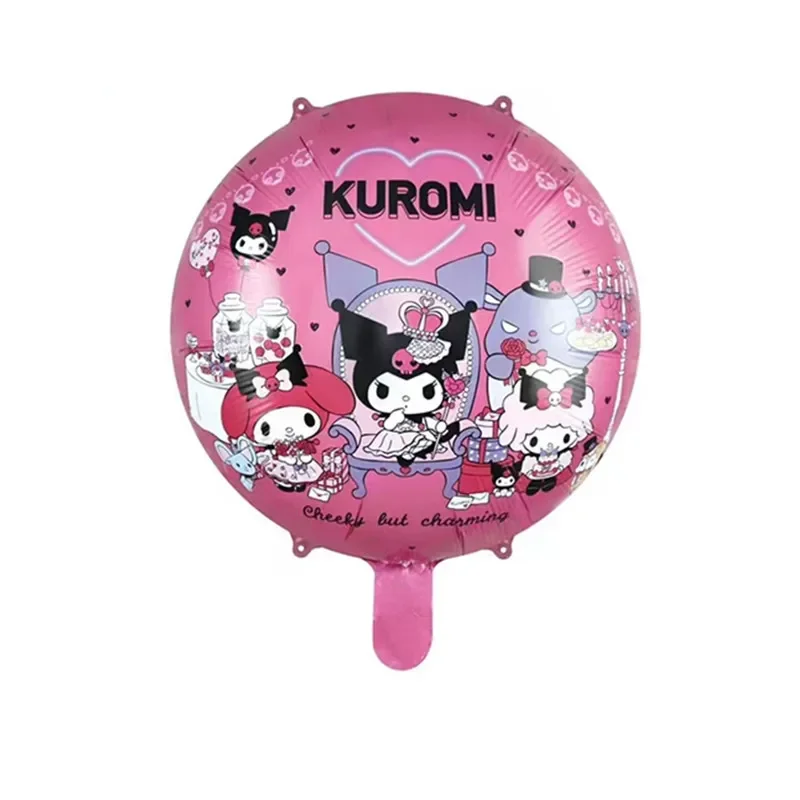 1 pz cartone animato Kuromi Cinnamoroll MyMelody Carino Sanrio Foglio di Alluminio Palla Ragazza Decorazione Del Partito Palloncino Giocattolo di