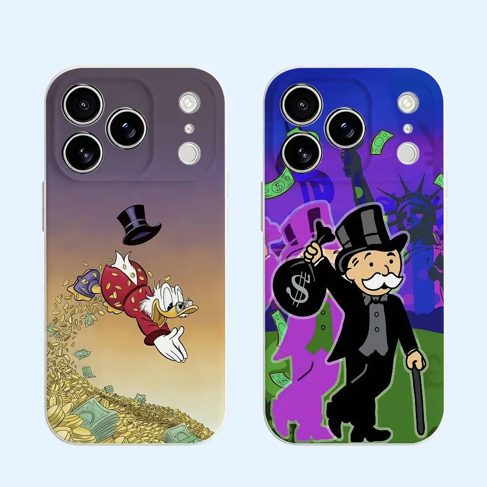 

M-Monopoly Money Black Soft TPU Phone Case For iPhone Models Shockproof Anti-Scratch Protective Cover