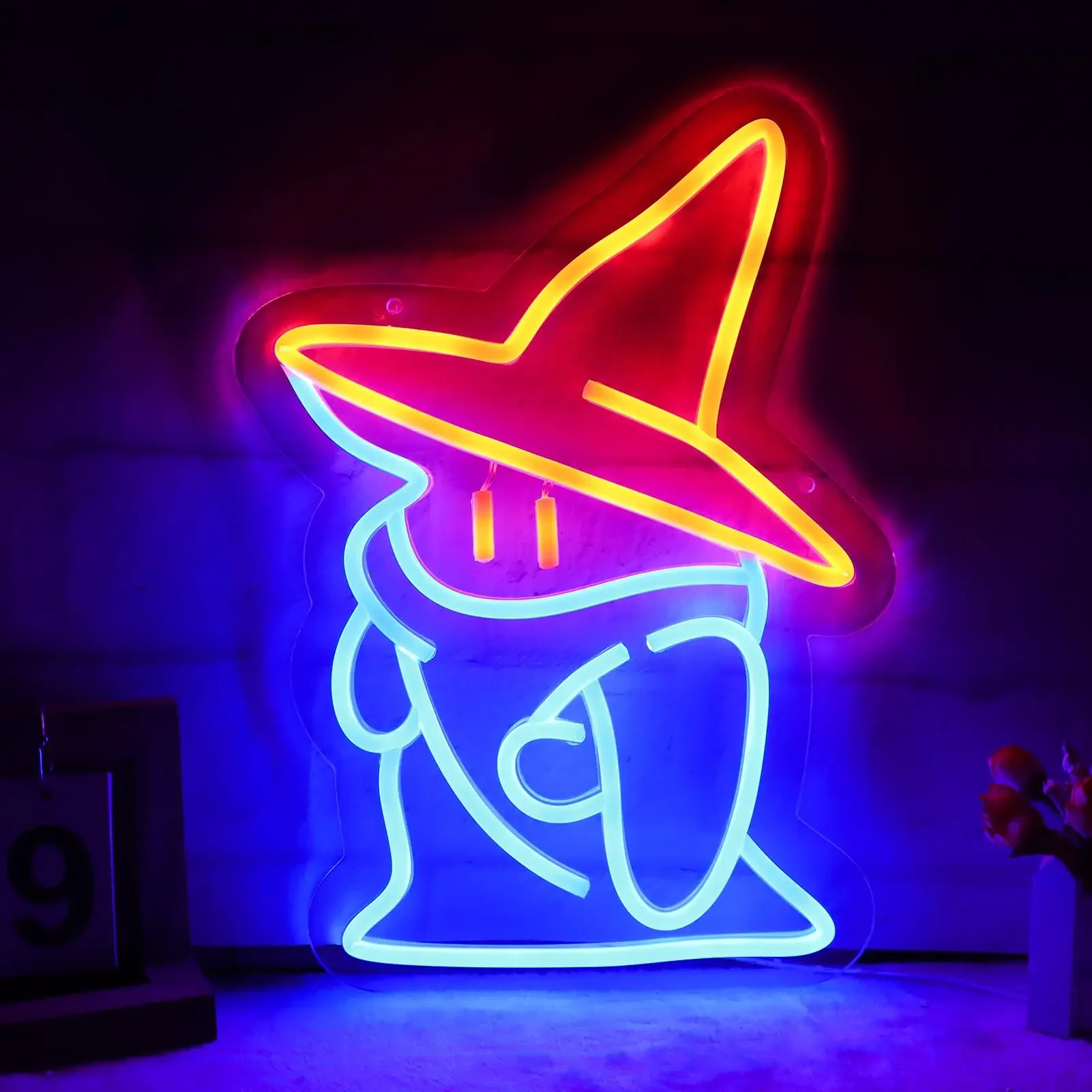 Fantasy Neon Lights Black Mage Neon Signs Final Fantasy Black Mage Led Light Sign Party Masquerade Party Game Room Party Decor