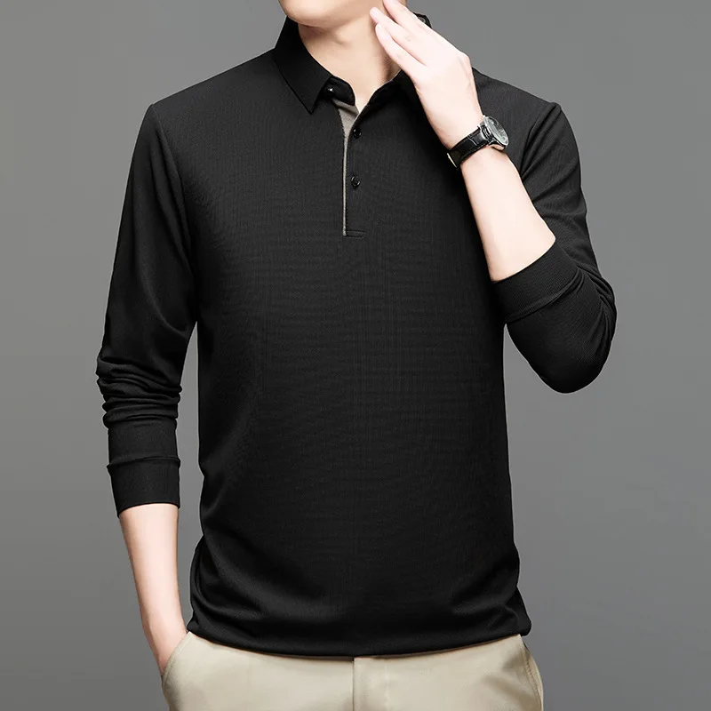 

Men's Fleece Lined Thick Long Sleeve T-Shirt round Neck Sweatshirt Base Layer Loose Fit Fashionable Autumn Winter New Style