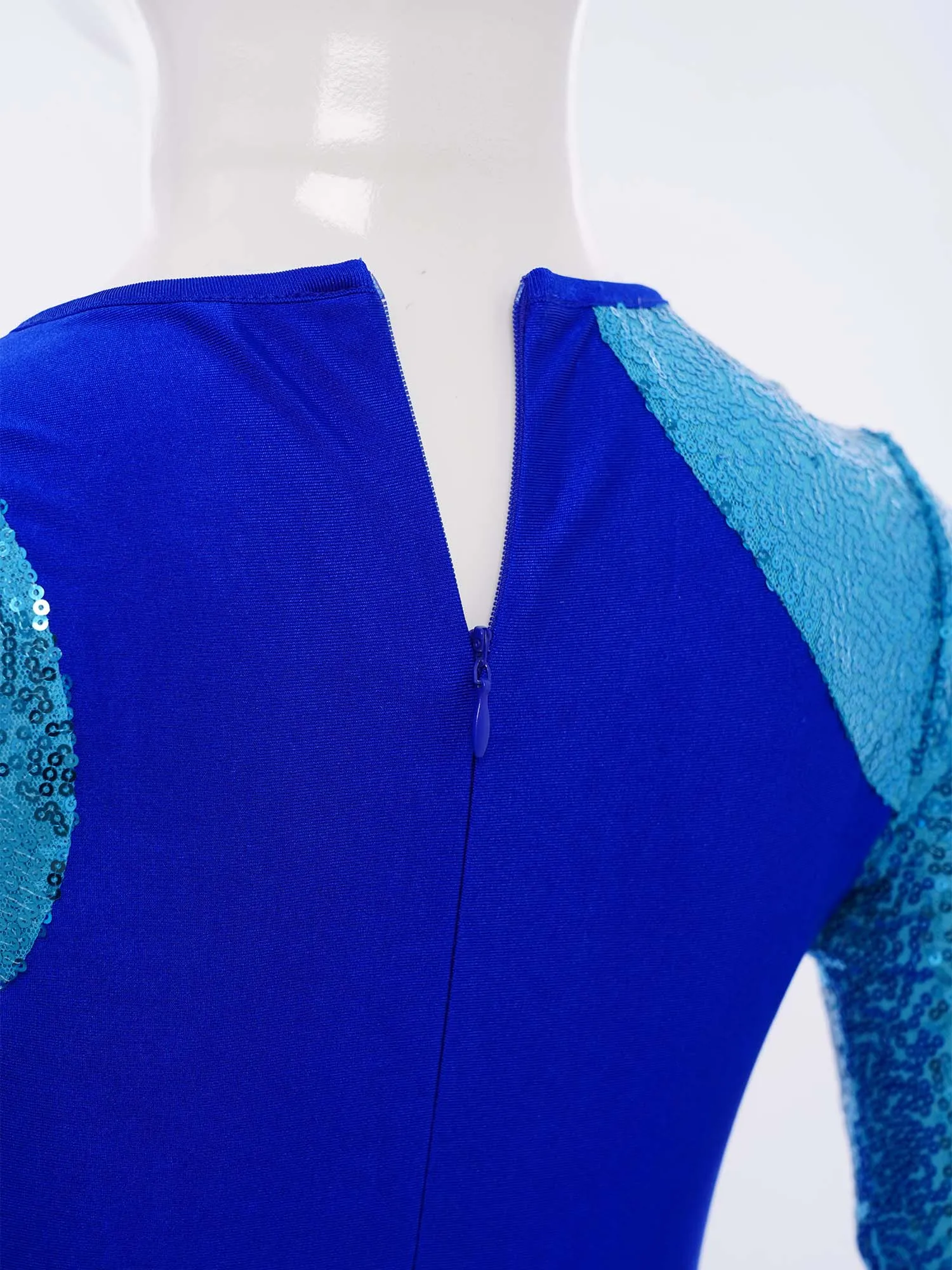 

Girls Modern Lyrical Ballet Dance Dress Figure Skating Performance Costume Shiny Irregular Hem Tunic Worship Robe Choir Dress