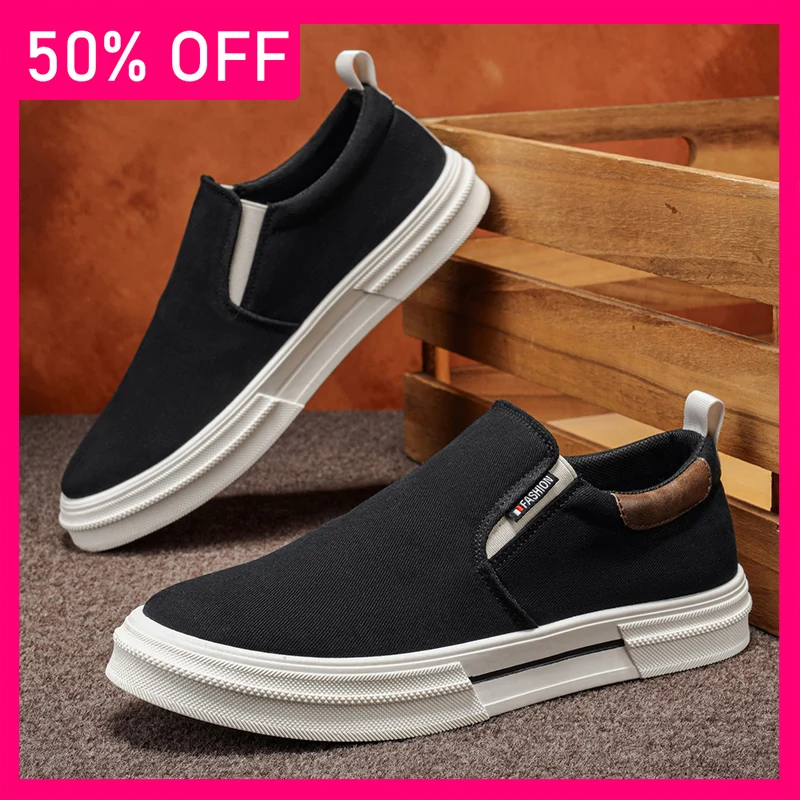 

Men Board Shoes New Classic Black Comfort Wear-resistant Anti Slip Flat Outdoor Walking Shoes Daily Wear Casual Shoes for Men