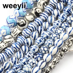 8/10/12/14/16mm Size Multiple models Round Striped Beads Loose Spacer Beads For Jewelry Making DIY Female Bracelet Jewelry