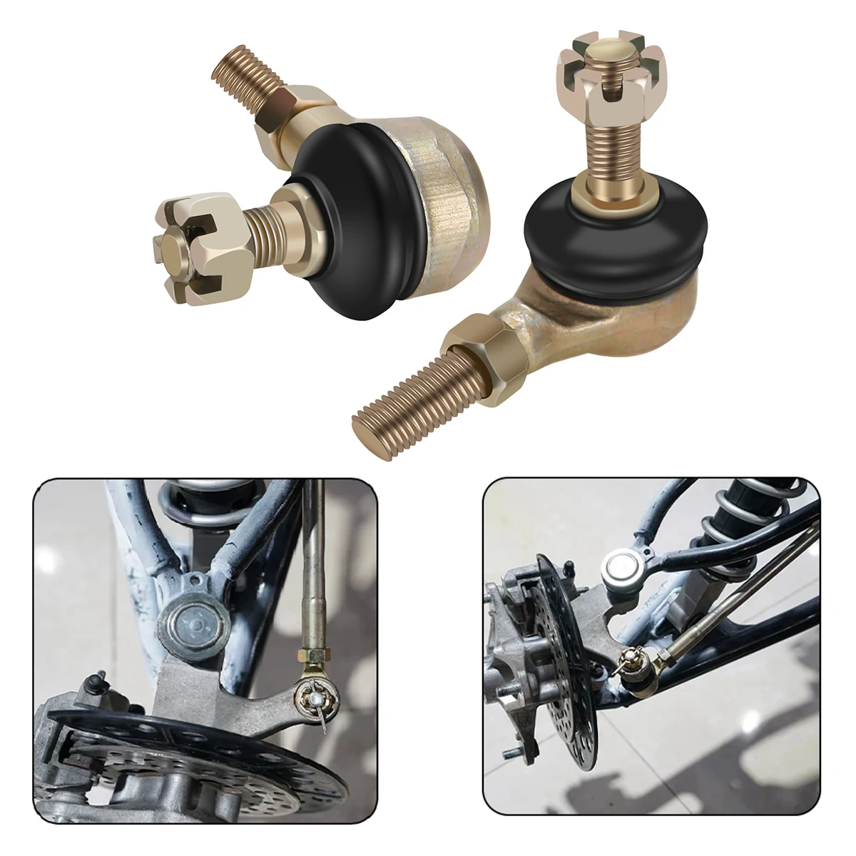 2pcs 10mm M10 Tie Rod End Kits Ball Joint For 50cc 70cc 90cc 110cc 125cc 150cc 200cc 250cc 300cc ATV Quad Dirt Bike 4-wheeler