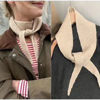 Silenciador de lana Vintage, bufanda Triangular versátil a la moda, bufanda de invierno para mujer, calentador de cuello, bufandas de invierno