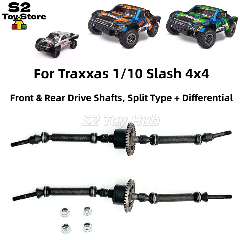 Front And Rear Drive Shafts Split Type With Differential For 1/10 Slash 4X4 RC Truck Replacement Parts SLA017 SLA018