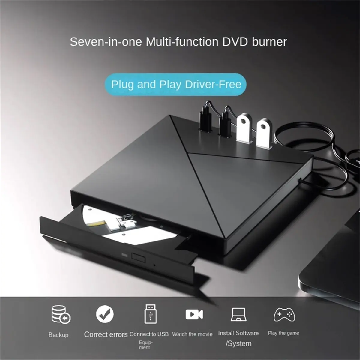 

Эксклюзивный внешний привод 7 в 1, записывающее устройство USB3.0, CD, DVD +/-RW-плеер с портами SD/TF, оптический привод для Windows