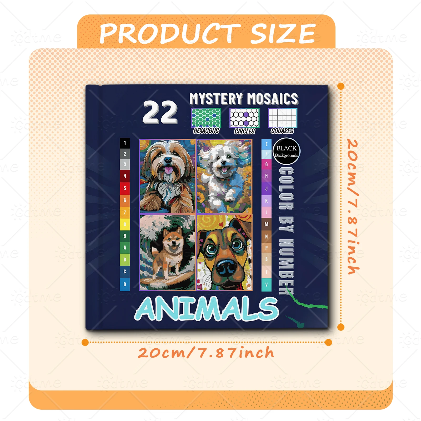 Mystery Mosaics Pixel Animal Coloring Book Relaxation Hand Drawn Book Colorful Graffiti DIY Num Painting Drawing Books image 3