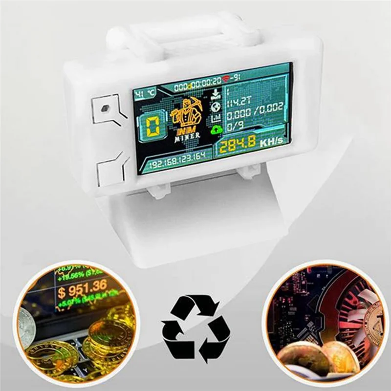 2025 New-2Pcs Nerdminer 285KH/S BTC Solo Lottery Miner Com Caso Bitcoin Crypto Miner Conexão Wifi Baixa Potência Nerd Miner