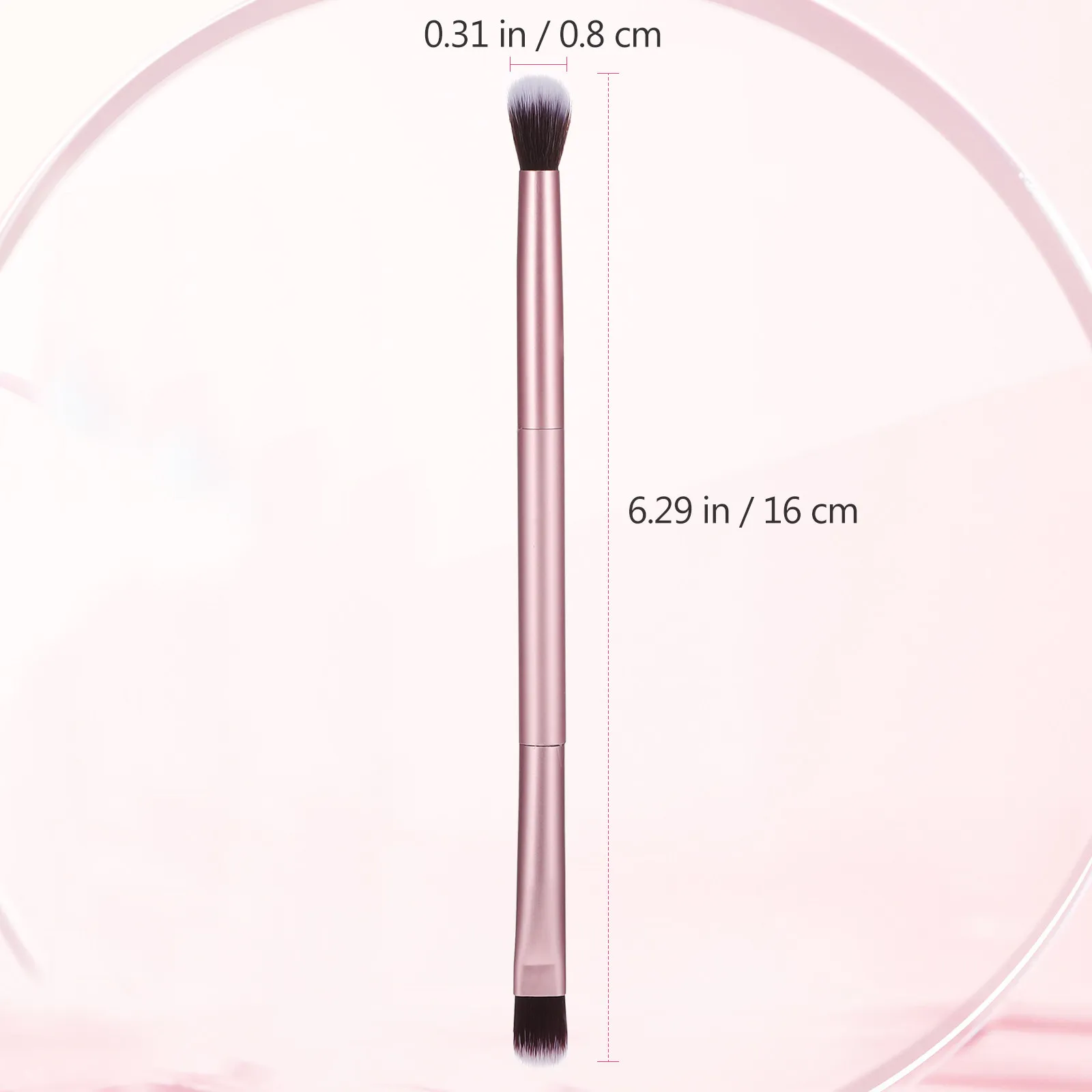 Double Ended Eyebrow Eyeshadow Brush Professional Makeup Tool for Women with Aluminum Tube Handle Premium Fiber