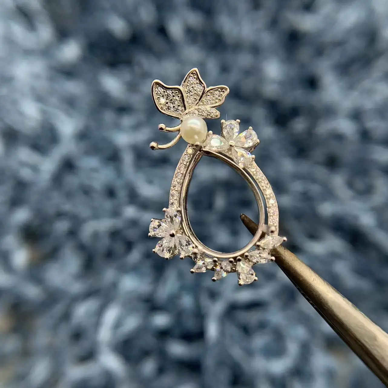 女性用MeiBaPJ-S925スターリングシルバーインレイ,ドロップ型ジェムストーン,空のペンダントホルダー,高級ジュエリーアクセサリー,送料無料,10x14mm