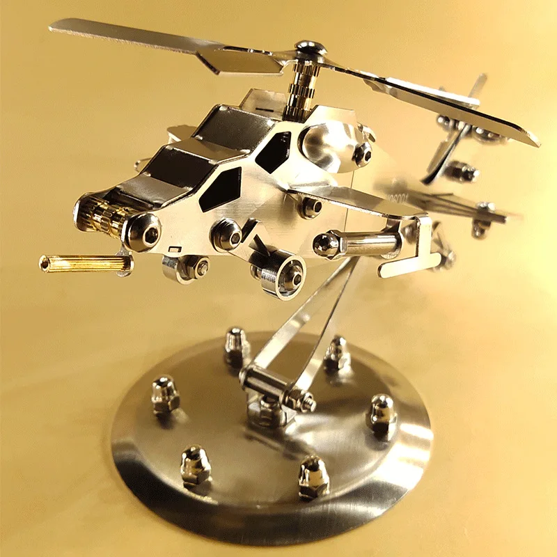 

New Handmade Stainless Steel Simulation Helicopter Utility Helicopter Gunship Black Hawk Miniature Replica Model Desktop Decorat