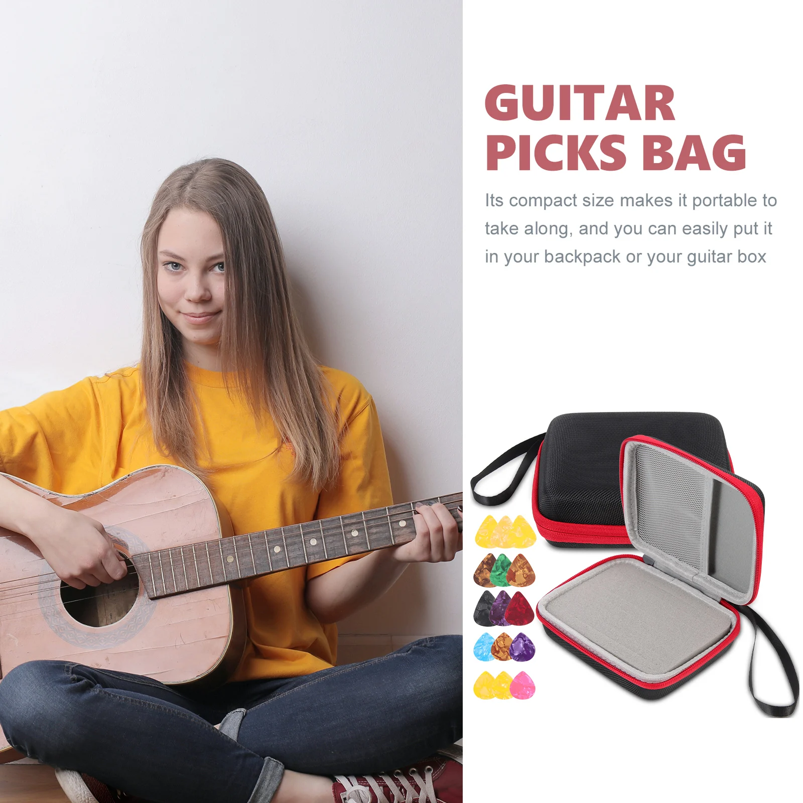 

1 set EVA Guitar Picks Storage Case Durable Organizer for Bass Plectrums Capo Small Accessories Portable Holder Container