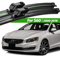 For Volvo S60 2000-2018 2pcs Front Windshield Wiper Blades 2001 2004 2005 2010 2011 2013 2014 2017 Windscreen Window Accessories