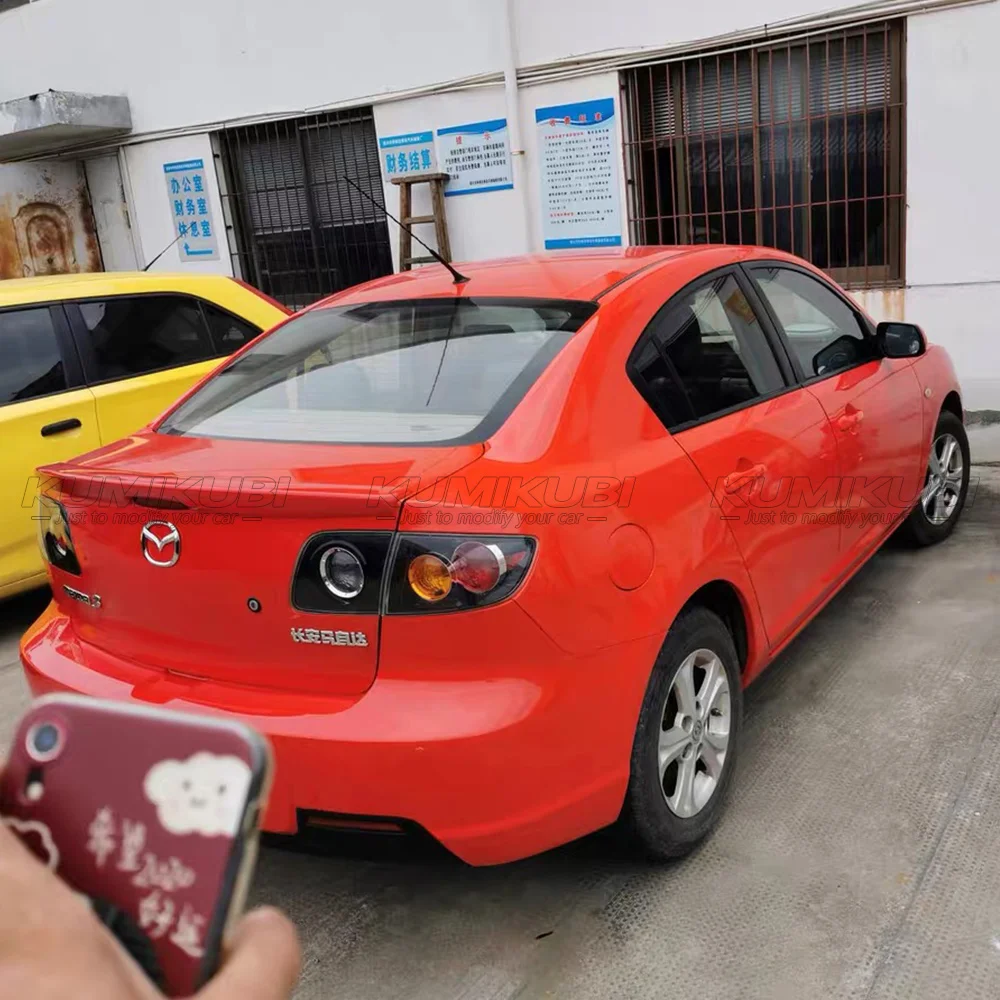 الجذع المفسد ل 2004-2009 مازدا 3 سيدان مصنع نمط ABS غير مصبوغ الأسود فلوش جبل الجذع التمهيد الشفاه المفسد الجناح سطح السفينة غطاء #2