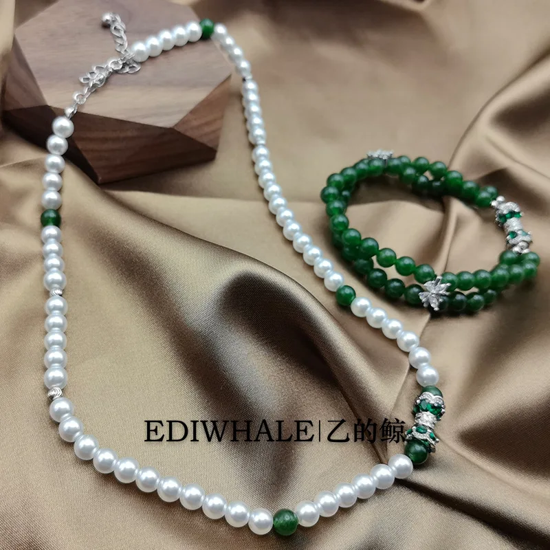 

HQ Роскошные жемчужные ожерелья из бисера для женщин, модные цепочки в китайском стиле, колье на ключицу, высокое качество, браслет из зеленого агата, ювелирные изделия