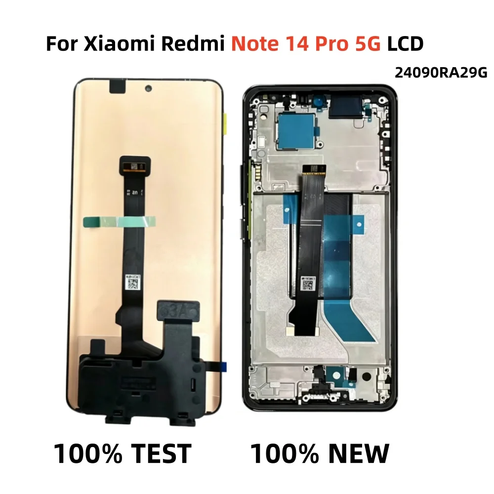 NEW OLED/TFT Display For Xiaomi Redmi Note 14 Pro 5G 24090RA29G LCD Display Touch Screen  Display Replace with frame