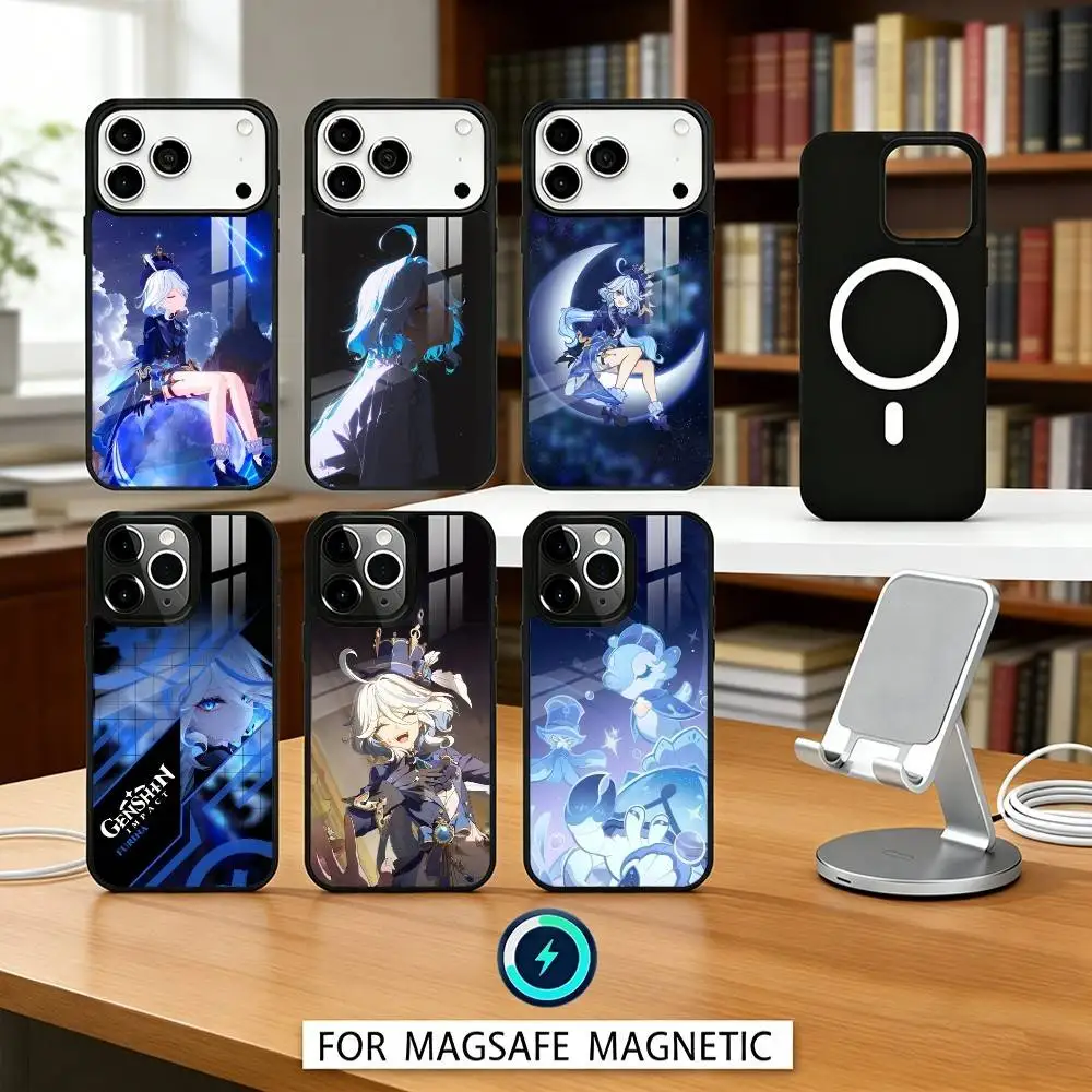 

Genshin Impact Fennina Phone Case For iPhone17,16,15,14,13,12,Pro,Max,Magnetic For Magsafe Wireless Charging