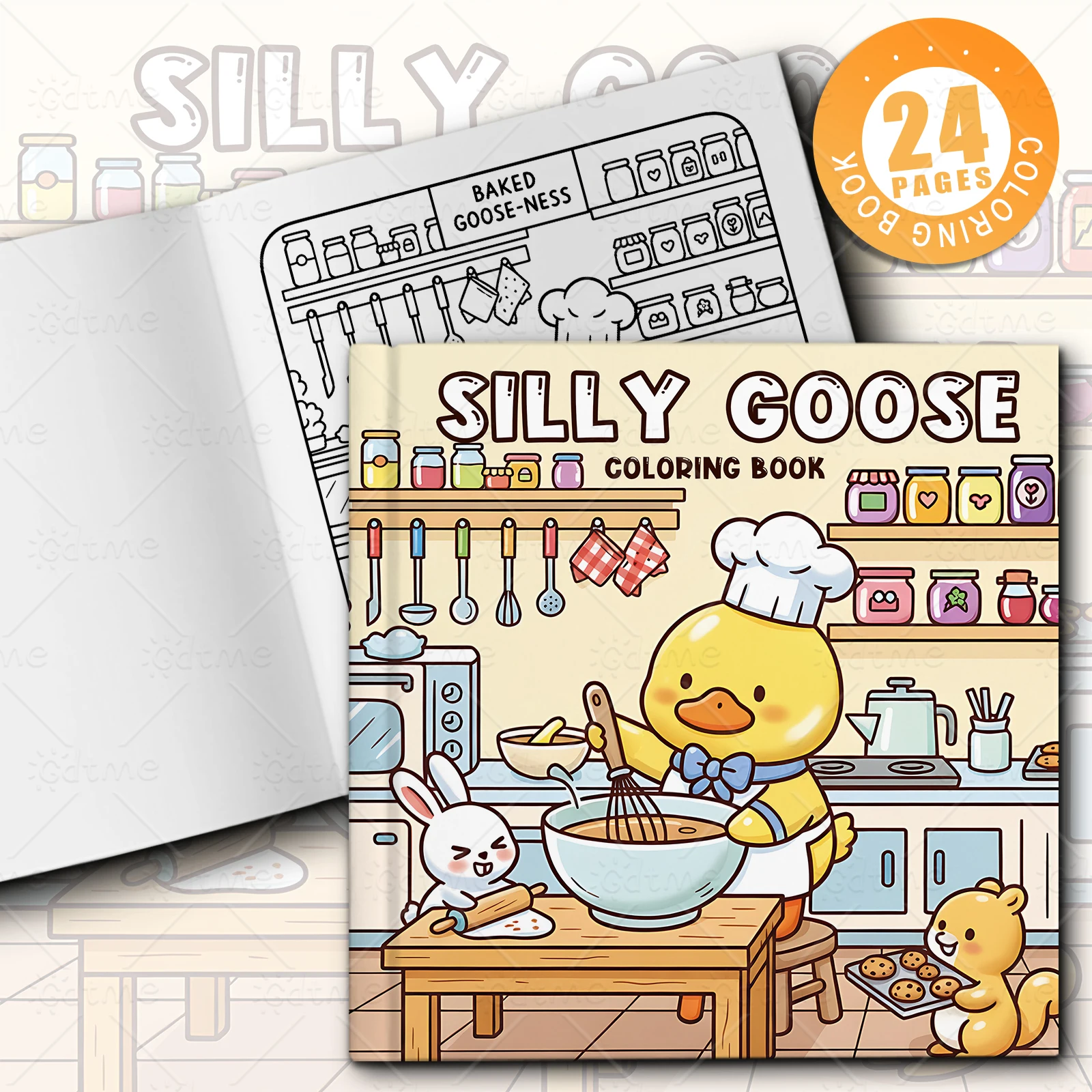 SILLY GOOSE Malbuch mit einfachen Mustern für Erwachsene, niedliches Zeichenbuch, perfektes Geschenk für Party und Geburtstag – Detail 1