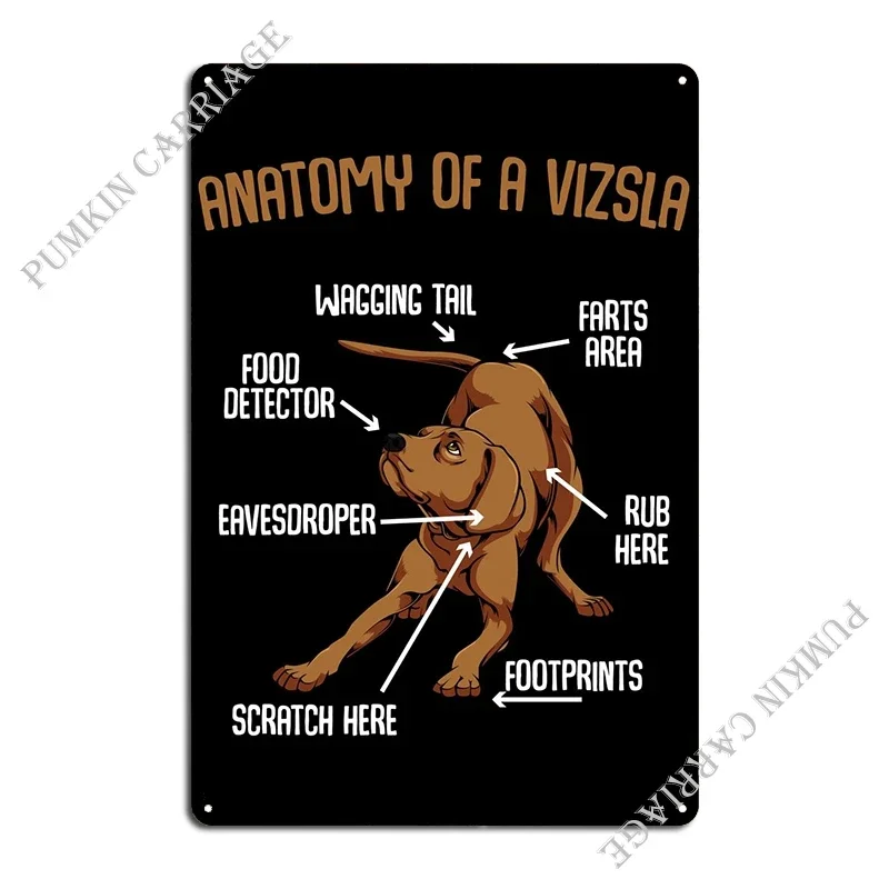 Anatomy Of A Golden Retriever Goldie Labrador Anatomy of Vizsla Dog Metal Plaque Retro Bar Wall Decor Create Tin Sign Poster