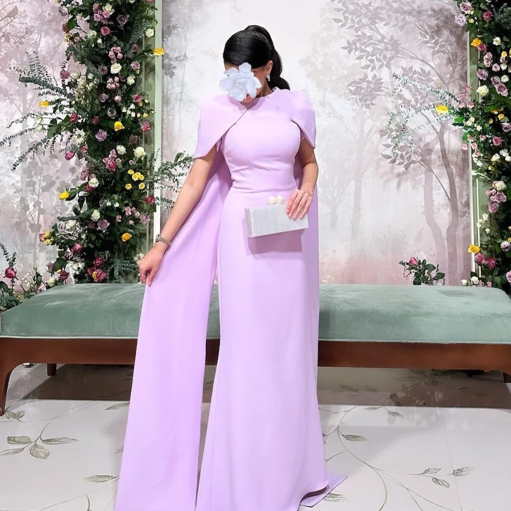 

Jiayigong Jersey Draped Pleat Engagement A-line O-Neck Bespoke Occasion Gown Long Dresses Saudi Arabia