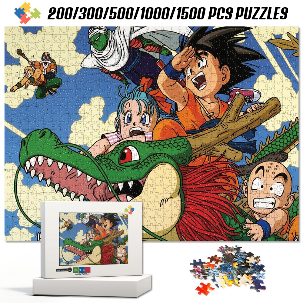 アニメドラゴンボール初期シェンロンチーム木製ジグソーパズル頭の体操ボードゲーム大人向け楽しい教育玩具