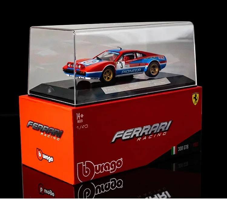 Модель Автомобиля Ferrari Bburago 1/43 GTB 308 WRC, модель автомобиля Ferrari Le Mans, ралли, чемпион, литой под давлением спортивный автомобиль, коллекционная гоночная игрушка, 1982