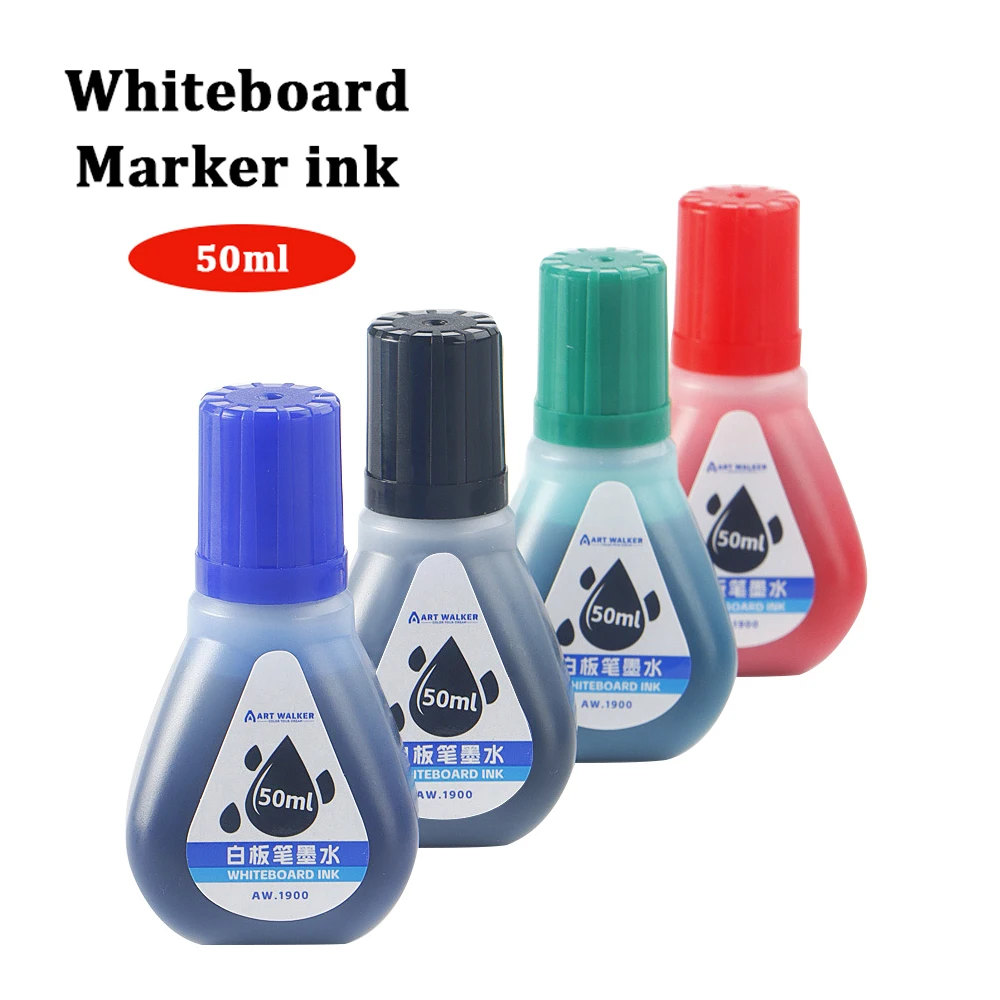 50ml Whiteboard Marker Ink, 4 Colors Red, Blue, Black, Green Whiteboard Marker Refill Ink, For Erasable Whiteboard Markers Pen