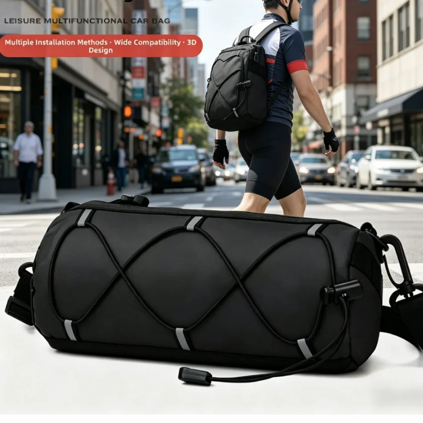 Multifunctional Waterproof Bicycle Handlebar Bag MTB Road Bike Front Tube Bag Portable Cycling Frame Pannier Outdoor Shoulder Ba