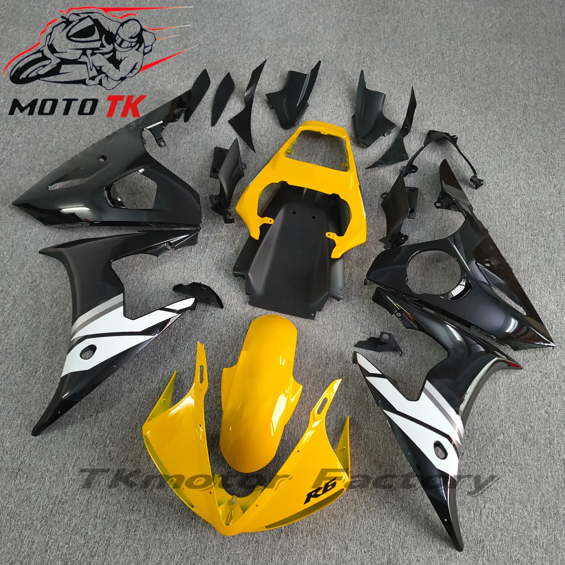 Motorcycle Bodywork Fairings Set for Yamaha YZFR6 2003 2004 ABS Injection Fairing Kits YZF-R6 03 04 Bodyframe Cowl Plastic Cover
