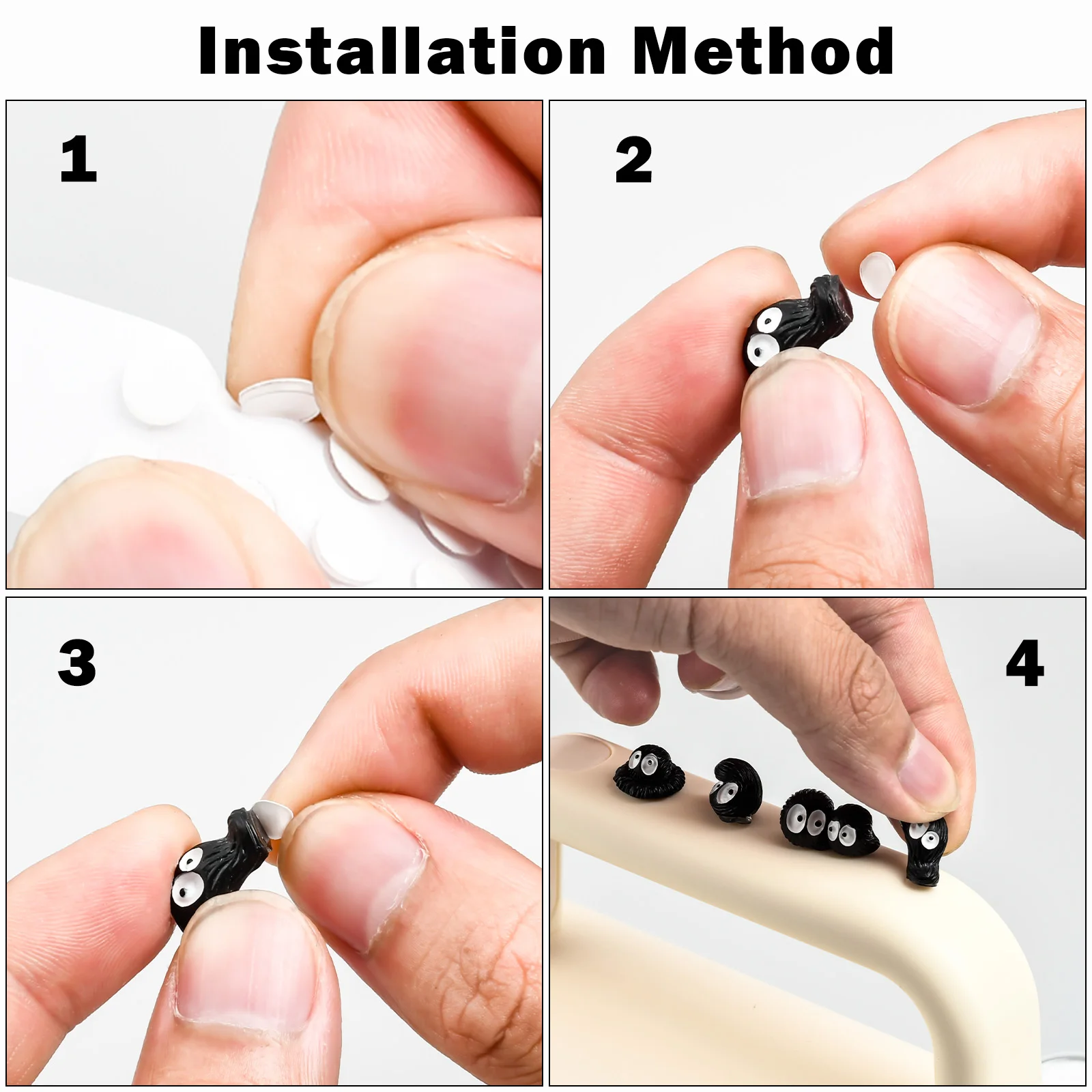 14pcs Cute Little Coal Ball Black Elf Car Interior Decoration Funny Auto Center Console Rearview Mirror Ornaments For Car Access - Image 4