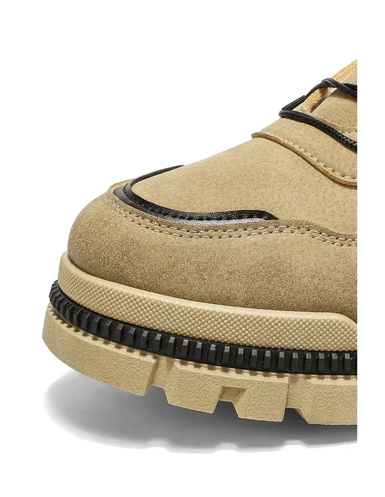 Herren Winterstiefel mit Plüschfutter, Schnürstiefel mit Drehverschluss, rutschfeste, strapazierfähige, warme Outdoor-Arbeitsstiefel – Detail 3