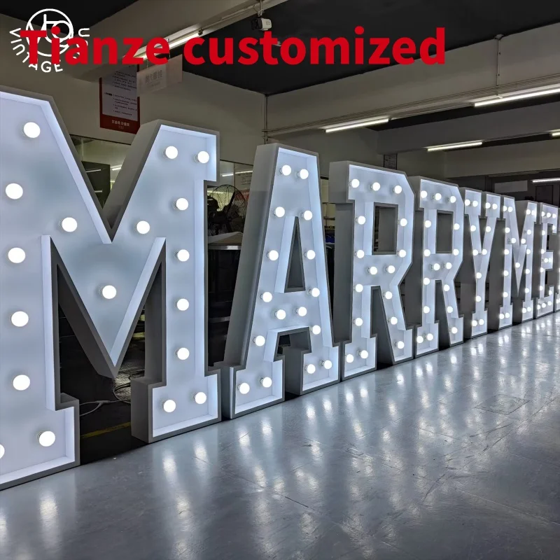 

(customized)Big Letter LED Numbers 4ft Light Metal Lighting Number Metal Marquee Bulbs Letters