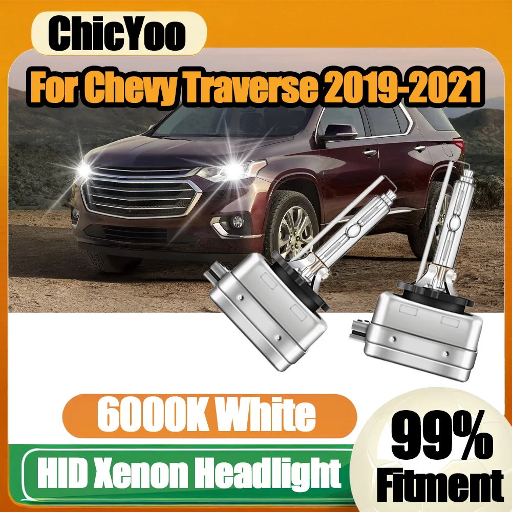 

2PCS 6000K Super White Auto Lights High Power D3S HID Xenon Headlight Bulbs 35W Car Headlamps For Chevy Traverse 2019 2020 2021