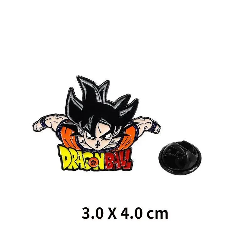 Distintivo de Dragon Ball Goku Piccolo Master Roshi Vegeta broche de metal Akira Toriyama mochila decoração acessório de desenho animado presente