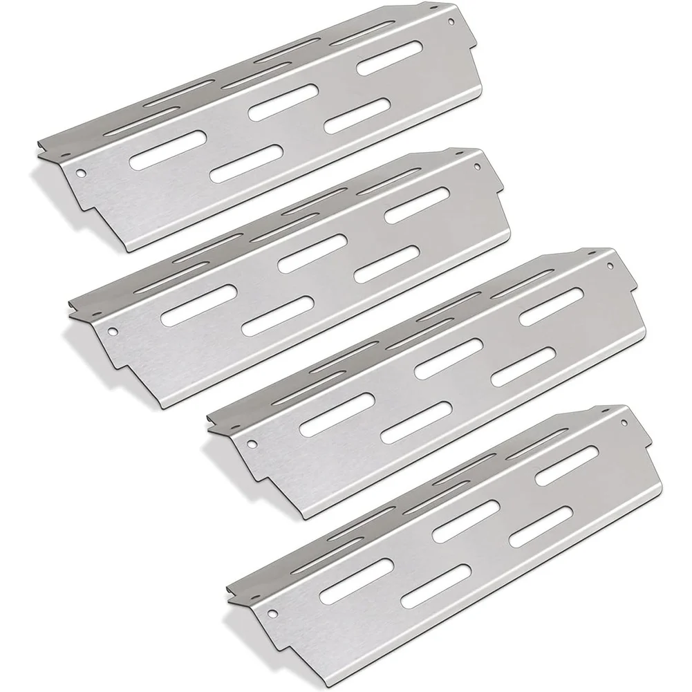 4 Pcs Heat Deflector For Weber 66041 For Genesis II E410 S410 For LX 400 Series Stainless Steel V Shape Flame Tamer Grill
