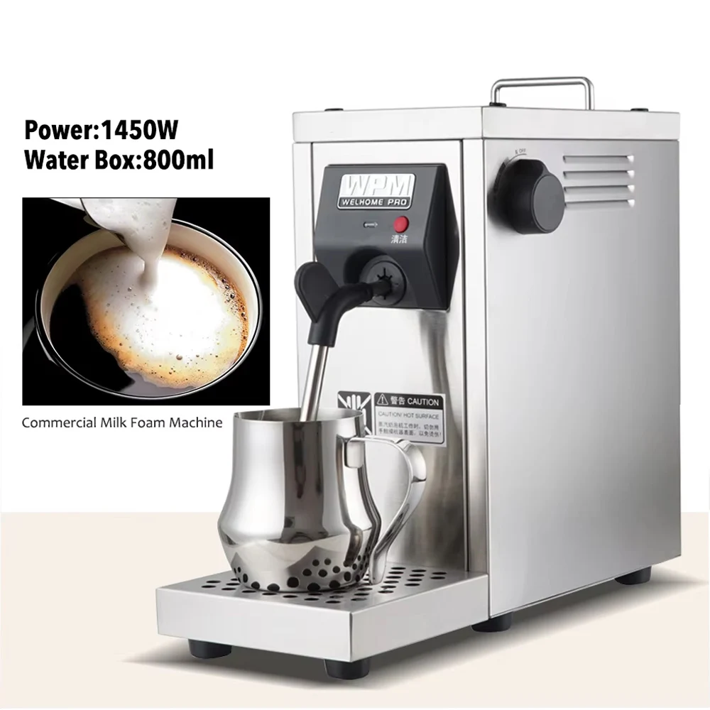 Xeoleo Machine commerciale à mousse de lait Machine à mousse de lait Machine à bouillir l'eau à vapeur Machine à café à vapeur faire du café expresso 1450W