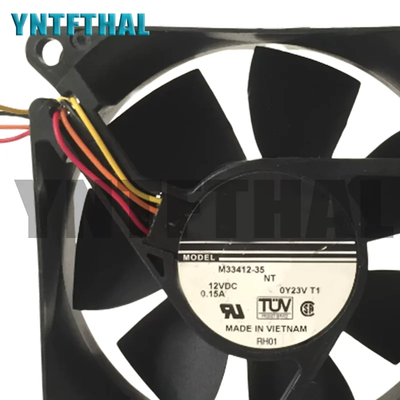 New 8025 M33412-35 DC12V 0.15A Four Lines 8cm Square Cooling Fan