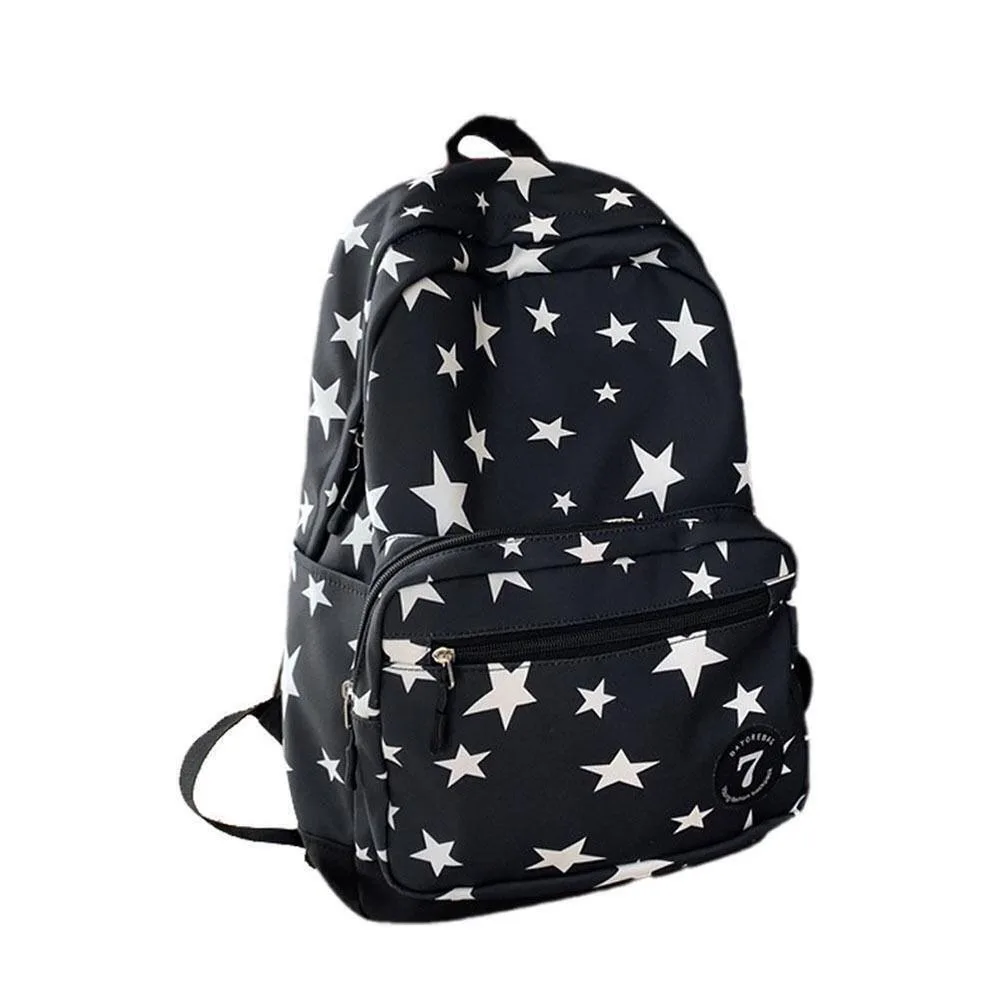 

2024 Star School Rucksack Korean Style Large Capacity Travel Backpack Nylon Work Shoulder Bag