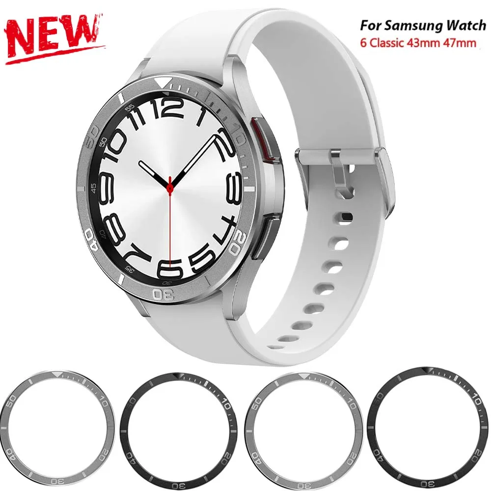 

Металлическое кольцо безеля для Samsung Galaxy Watch 6 Classic, 47 мм, 43 мм, защитный чехол для часов 6, 40 мм, 44 мм, аксессуар для корпуса