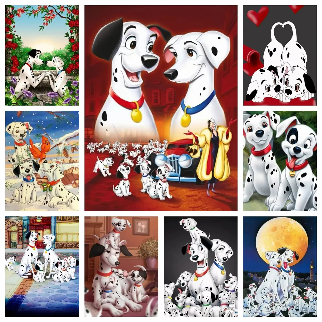 Nuevo perro de dibujos animados de Disney 101 dálmatas 5D DIY pintura de diamante imágenes de mosaico de diamantes de imitación Kits de punto de cruz regalo para niños