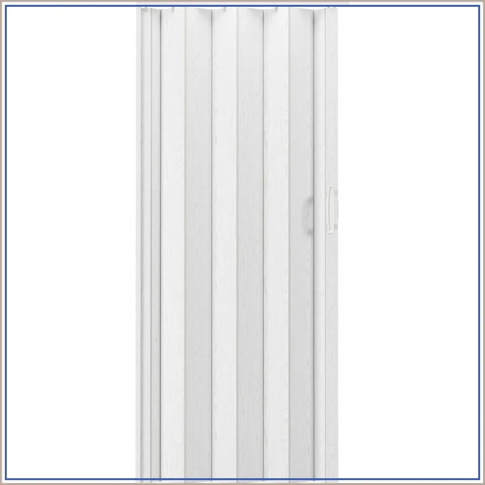 48x80 PVC Foldable Accordion Door, White Oak Finish, Room Divider