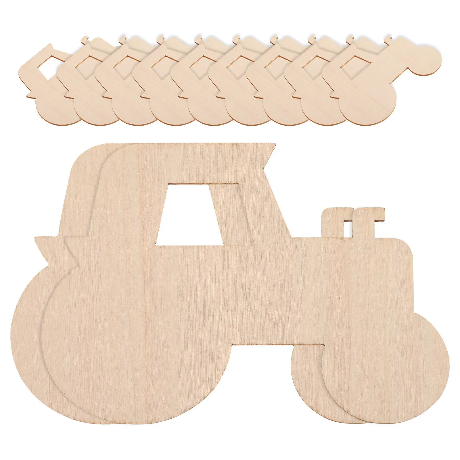 

20Pcs Unfinished Wooden Tractor DIY Graffiti Slices Smooth Surface Kids Painting Craft Chips Wooden Hanging Decoration
