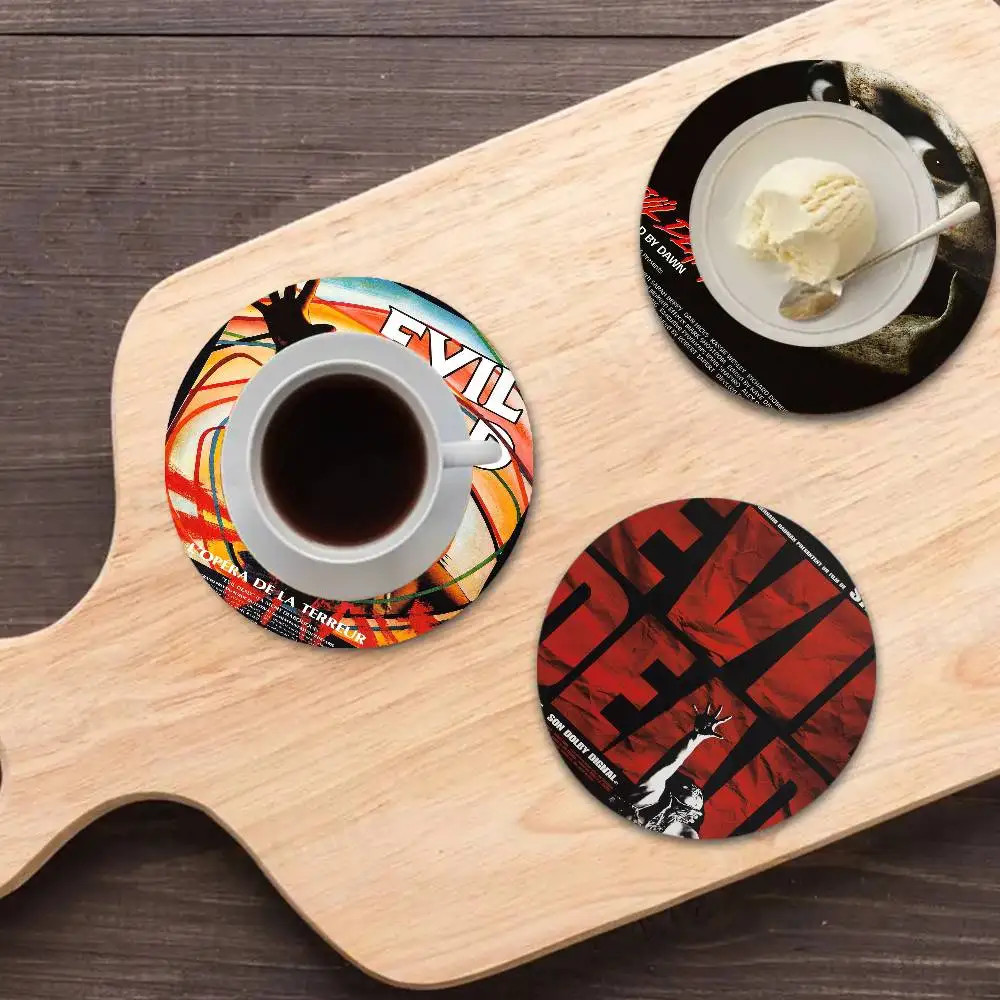 

Horror Movie The Evil Dead Themed Wooden Coaster Non-Slip Heat Resistant Dining Table Decoration Cafe Restaurant Unique Gift